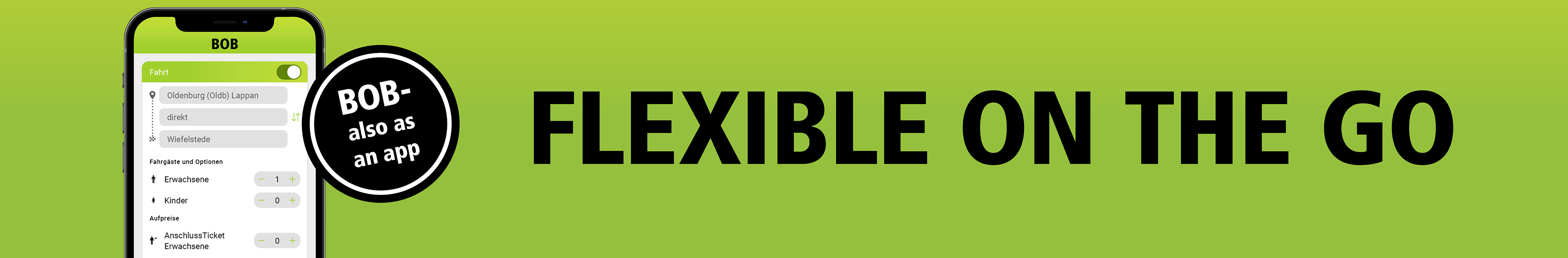 Text: Flexible on the go