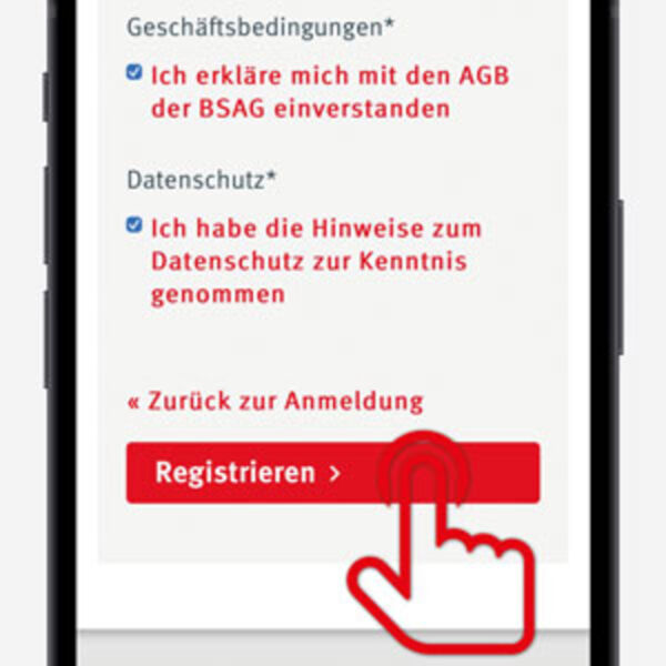 Smartphone-Bildschirm zur Erläuterung der Anmeldung in der ABOS IM VBN-App