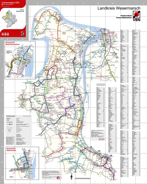 Route Map Wesermarsch District