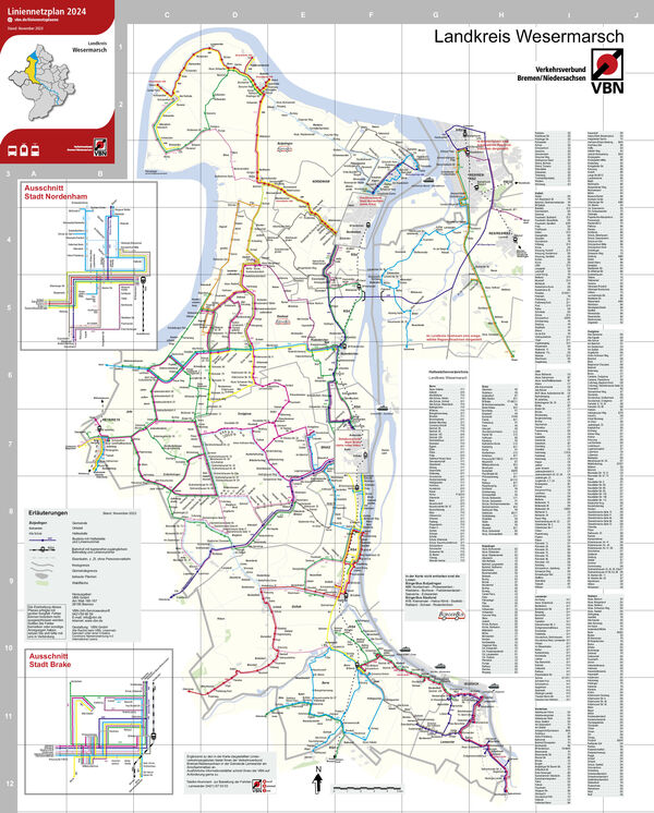 Liniennetzplan Landkreis Wesermarsch