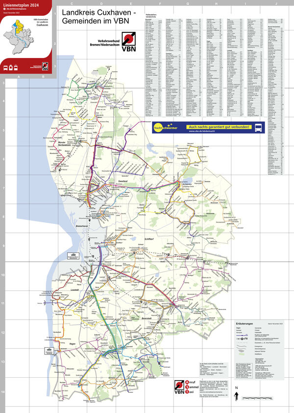 Abbildung Liniennetzplan Cuxhaven